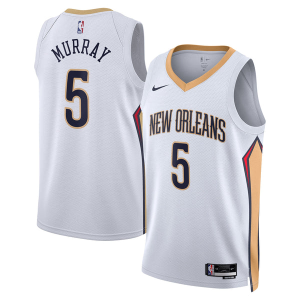 New Orleans Pelicans Nike Association Edition Swingman Jersey - White - Dejounte Murray -