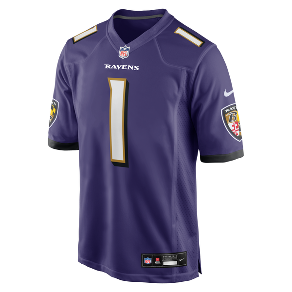 Baltimore Ravens Number 1 Dad Nike Purple Game Jersey
