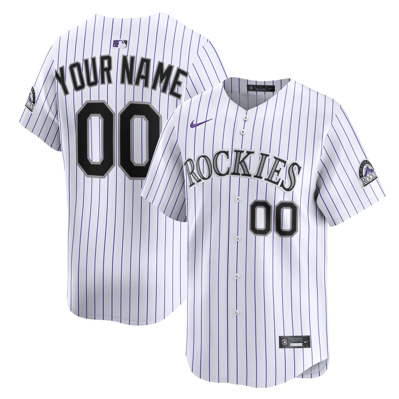 Colorado Rockies Nike White Home Limited Custom Jersey