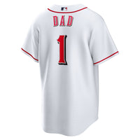 Cincinnati Reds Nike White #1 Dad Home Replica Jersey