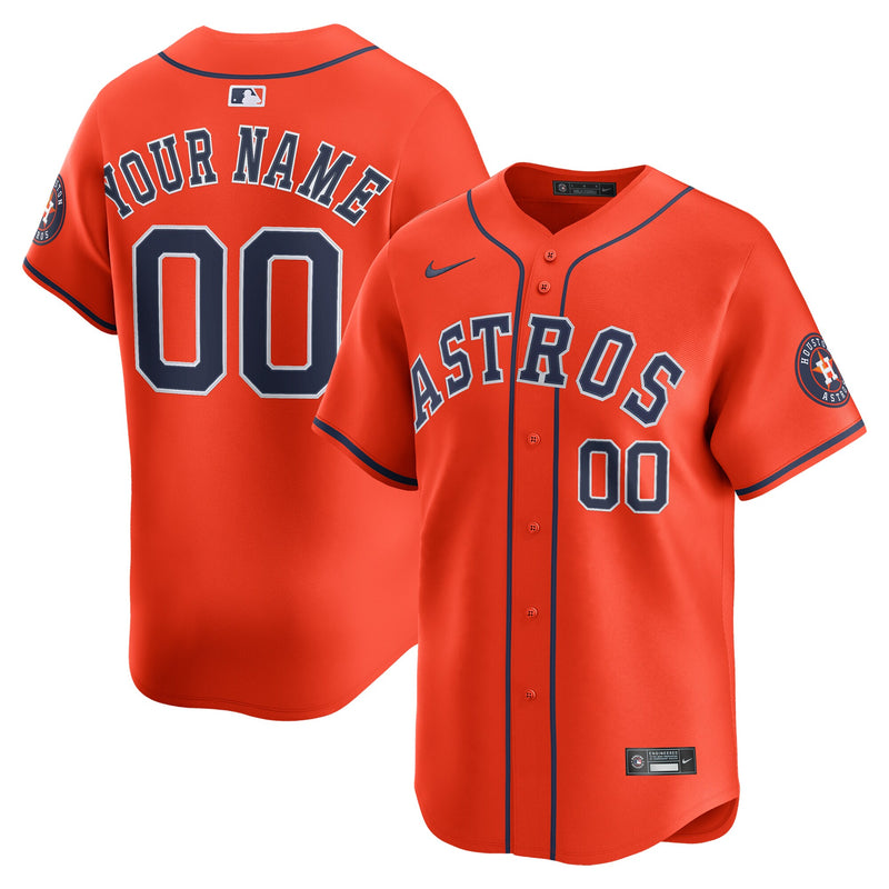 Houston Astros Nike Orange Alternate Limited Custom Jersey