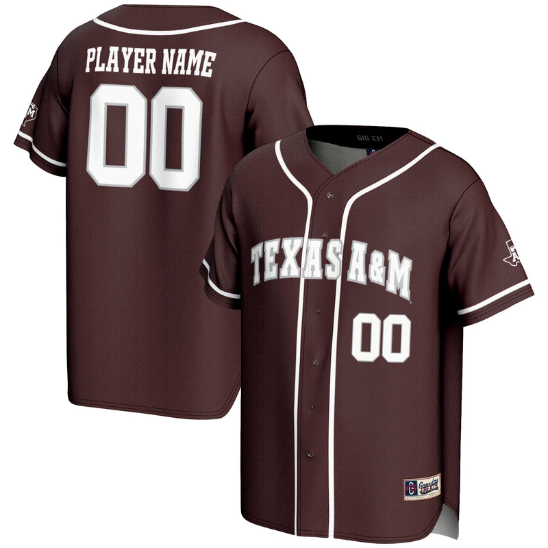 Texas A&M Aggies GameDay Greats NIL Pick-A-Player Lightweight Baseball Jersey - Maroon