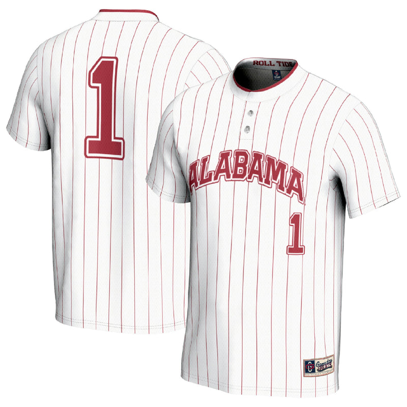 #1 Alabama Crimson Tide GameDay Greats Lightweight Softball Fashion Jersey - White