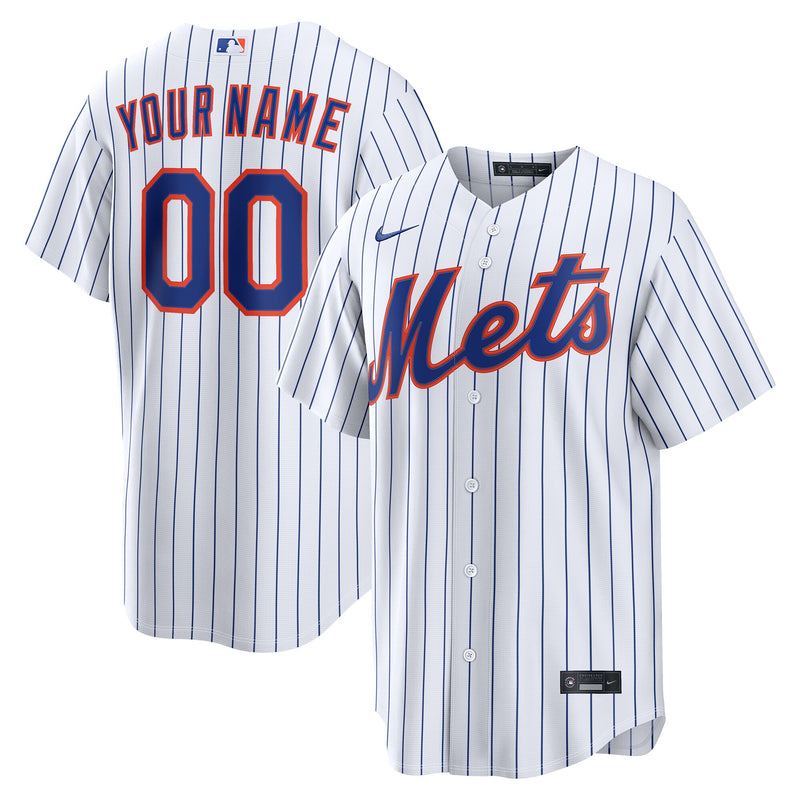 New York Mets Nike White Home Replica Custom Jersey