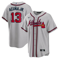 Atlanta Braves Ronald Acuna Jr. Nike Gray Road Replica Player Name Jersey