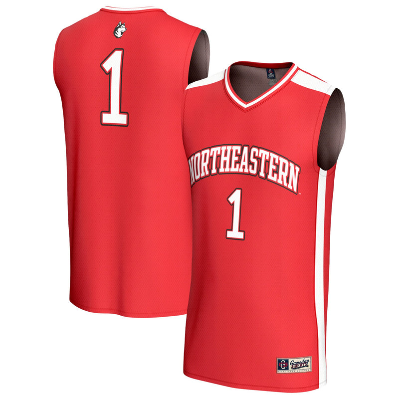 #1 Northeastern Huskies GameDay Greats Lightweight Collegiate Basketball Fashion Jersey - Red