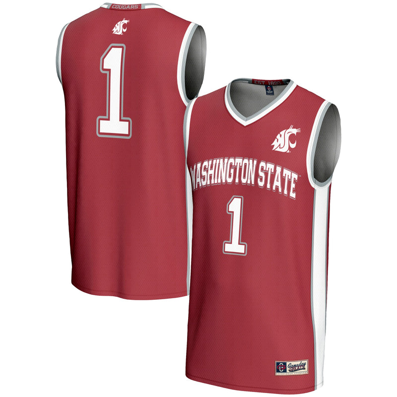#1 Washington State Cougars GameDay Greats Lightweight Basketball Jersey - Crimson