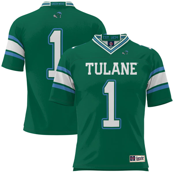 #1 Tulane Green Wave GameDay Greats Football Jersey - Green
