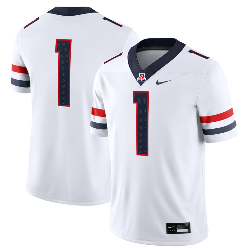 #1 Arizona Wildcats Nike Road Game Football Jersey - White