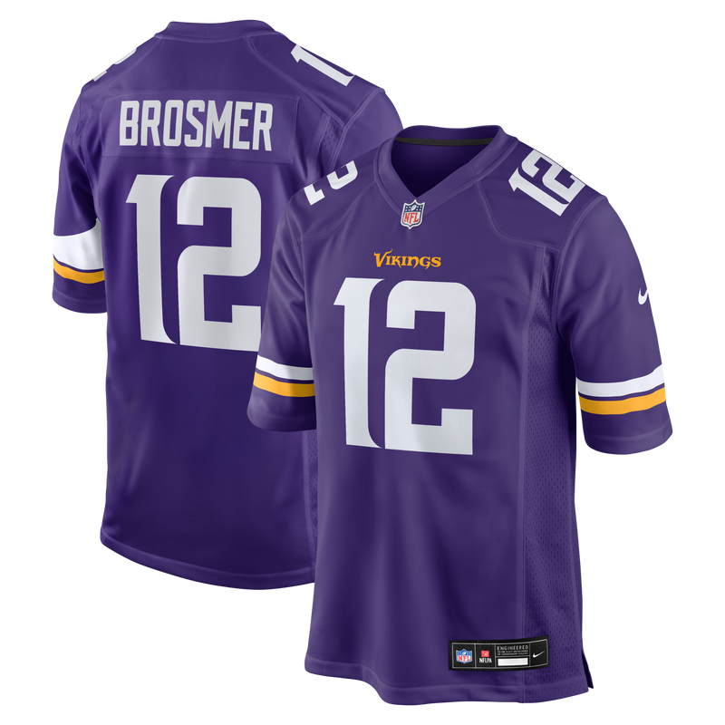 Minnesota Vikings Max Brosmer Nike Purple Team Game Jersey
