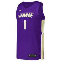 #1 James Madison Dukes Nike Replica Basketball Jersey - Purple