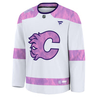 Calgary Flames Fanatics White Hockey Fights Cancer Survivor Practice Jersey