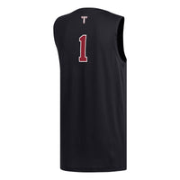 #1 Troy University Trojans adidas Replica Basketball Jersey - Black
