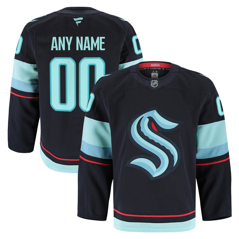 Seattle Kraken Fanatics Navy Home Authentic Pro Custom Jersey