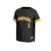 #1 Iowa Hawkeyes GameDay Greats Adult Lightweight Collegiate Baseball Fashion Jersey - Black