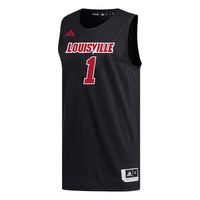#1 Louisville Cardinals adidas Replica Basketball Jersey - Black