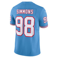 Tennessee Titans Jeffery Simmons Nike Light Blue Vapor F.U.S.E. Limited Jersey