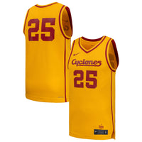 #25 Iowa State Cyclones Nike Replica Basketball Jersey - Gold