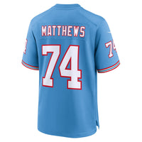 Tennessee Titans Bruce Matthews Nike Light Blue Retired Player Alternate Game Jersey