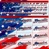 Custom White USA Flag Royal Red-Black 3D American Flag Fashion Authentic Baseball Jersey