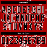 Custom Red Black-White Christmas Snowman 3D Hockey Lace Neck Jersey