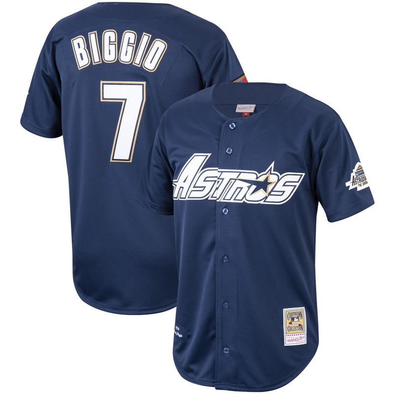 Houston Astros Craig Biggio Mitchell & Ness Navy Cooperstown Collection 1994 Authentic Jersey