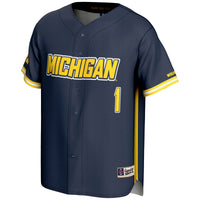 #1 Michigan Wolverines GameDay Greats Lightweight Baseball Fashion Jersey - Navy