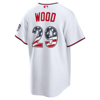 Fourth of July Washington Nationals James Wood Nike White USA 250 Stadium Jersey