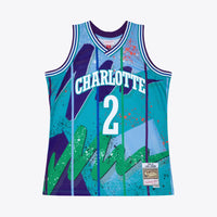 Charlotte Hornets Mitchell & Ness Larry Johnson 1994 Hyper Hoops Swingman Jersey - Blue