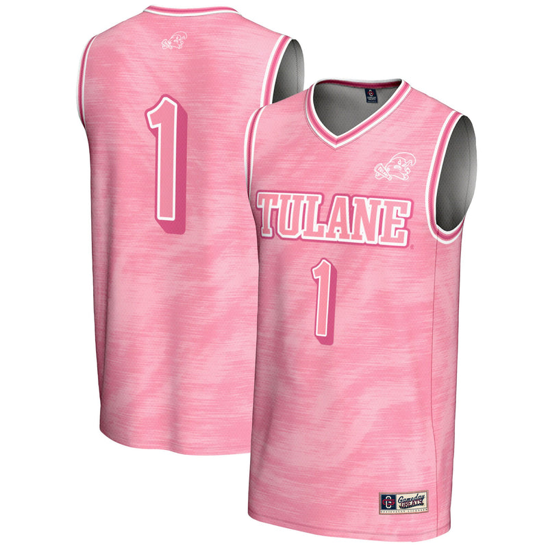 #1 Tulane Green Wave GameDay Greats Lightweight Basketball Jersey - Pink