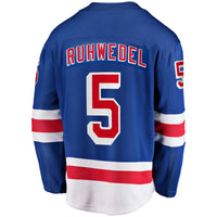 New York Rangers Chad Ruhwedel Fanatics Blue Home Premier Breakaway Player Jersey