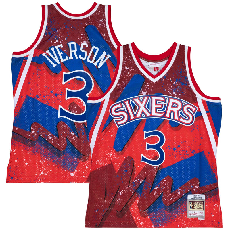 Philadelphia 76ers Hyper Hoops Swingman Jersey - Allen Iverson By Mitchell & Ness - Scarlett -