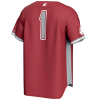 #1 Washington State Cougars GameDay Greats Lightweight Baseball Jersey - Crimson