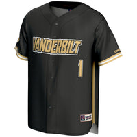 #1 Vanderbilt Commodores GameDay Greats Lightweight Baseball Jersey - Black