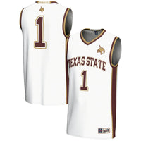 #1 Texas State Bobcats GameDay Greats Lightweight Basketball Jersey - White
