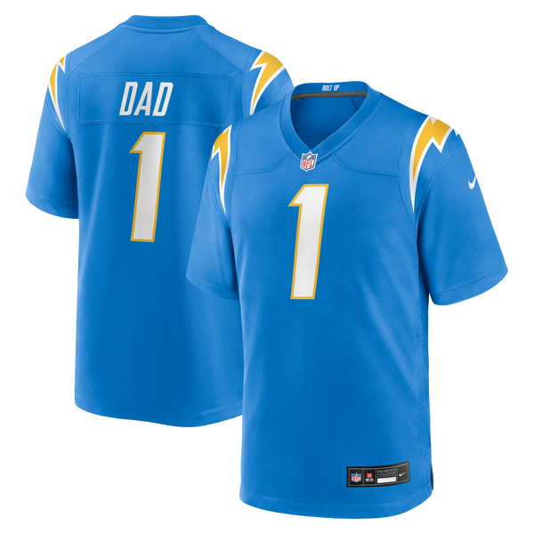 Los Angeles Chargers Number 1 Dad Nike Powder Blue Game Jersey