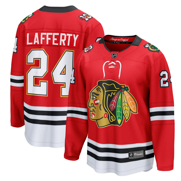 Chicago Blackhawks Sam Lafferty Fanatics Red Centennial Breakaway Player Jersey