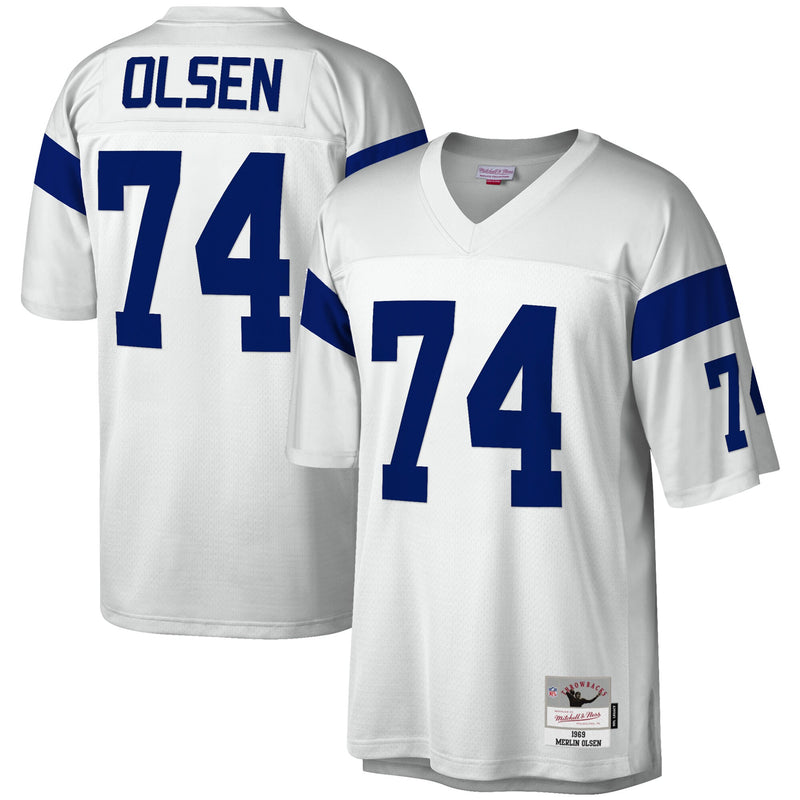 Los Angeles Rams Merlin Olsen Mitchell & Ness White Legacy Replica Jersey