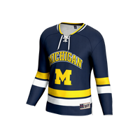 Michigan Wolverines GameDay Greats Lightweight Hockey Team Fashion Jersey - Navy