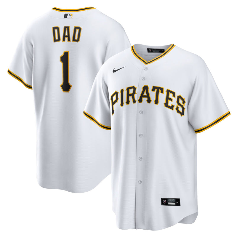 Pittsburgh Pirates Nike White #1 Dad Home Replica Jersey
