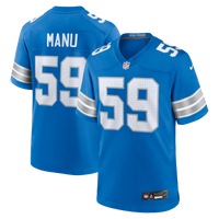 Detroit Lions Giovanni Manu Nike Blue Team Game Jersey