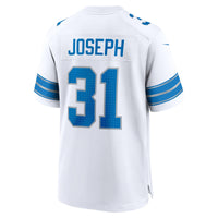 Detroit Lions Kerby Joseph Nike White Game Jersey