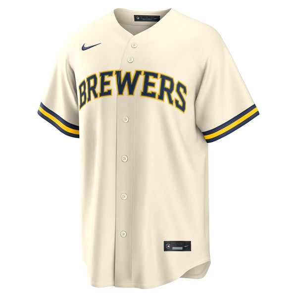 Milwaukee Brewers Andrew Vaughn Nike Cream Home Replica Jersey