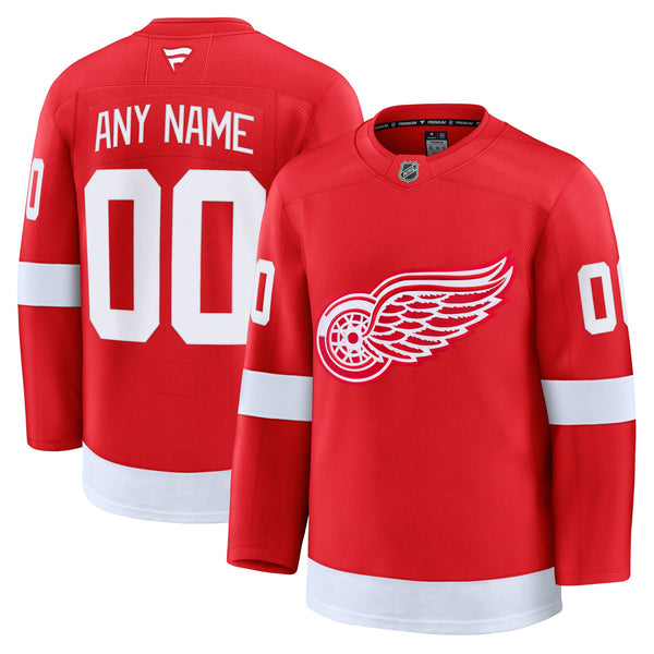 Detroit Red Wings Fanatics Red Home Premium Custom Jersey