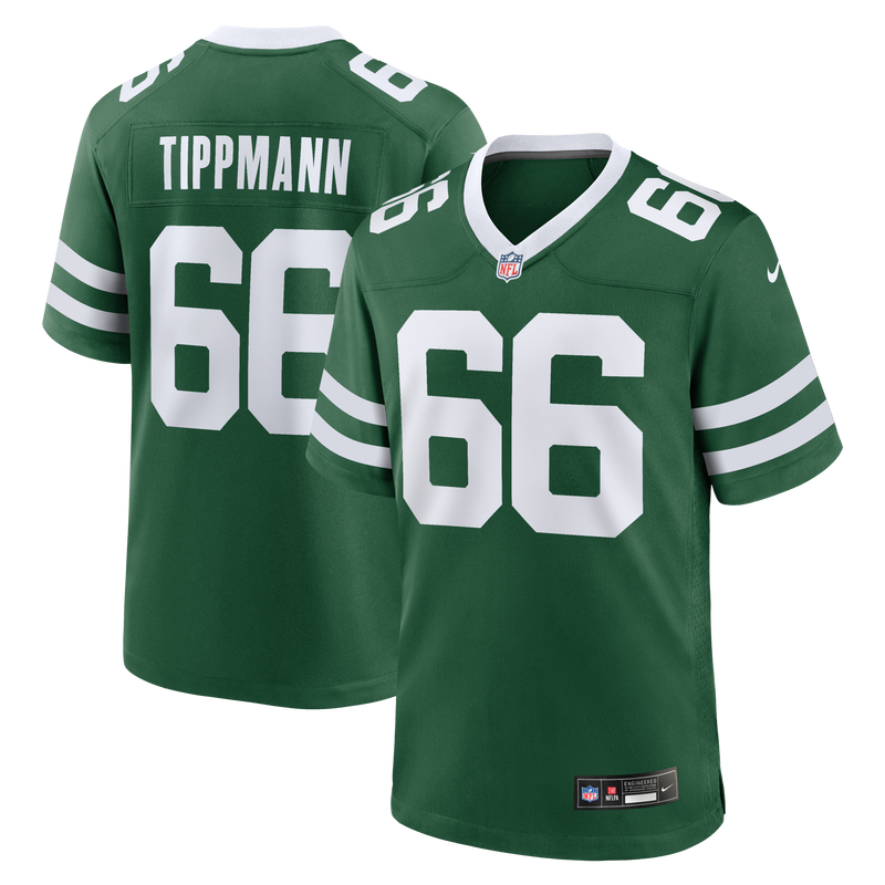 New York Jets Joe Tippmann Nike Legacy Green Team Game Jersey