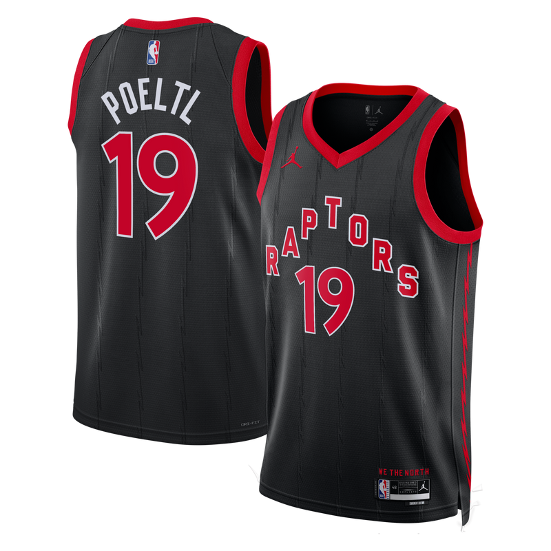 Toronto Raptors Jordan Brand Statement Edition Swingman Jersey - Black - Jakob Poeltl