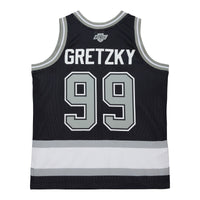 Los Angeles Kings Wayne Gretzky Mitchell & Ness Black Maxxed Out Fashion Basketball Jersey