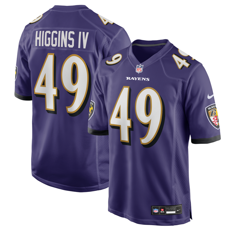 Baltimore Ravens Jay Higgins IV Nike Purple Team Game Jersey