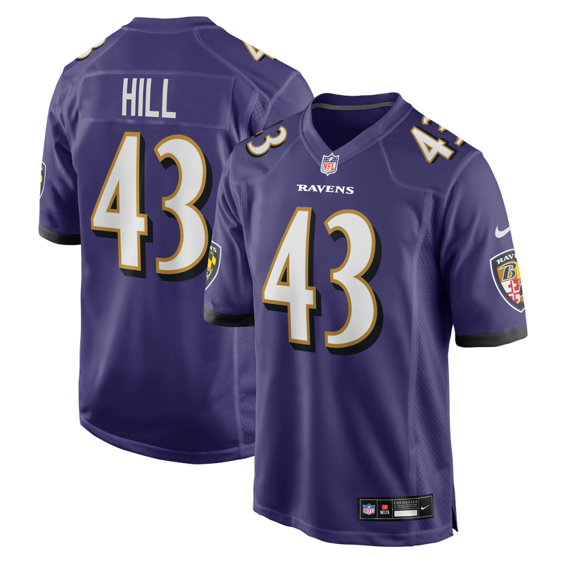 Baltimore Ravens Justice Hill Nike Purple Game Jersey