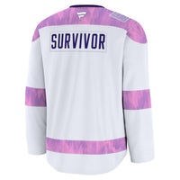 Edmonton Oilers Fanatics White Hockey Fights Cancer Survivor Practice Jersey